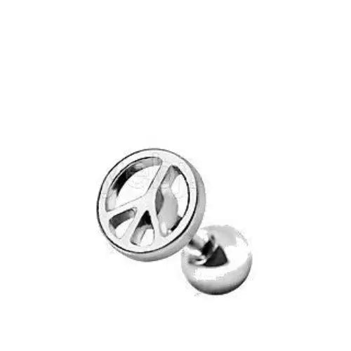 Surgical Steel Peace Sign Cartilage Earring-0