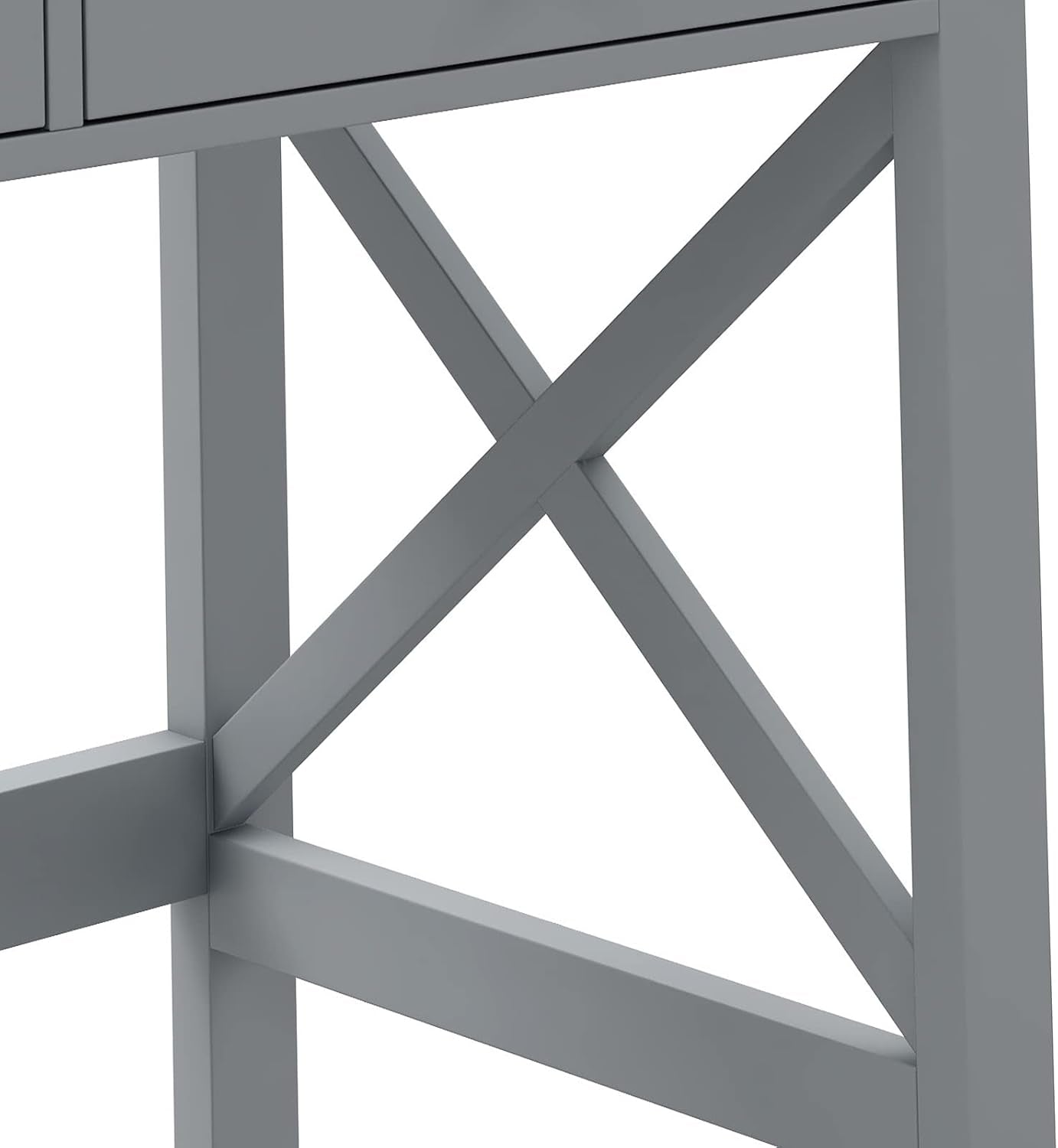 Home Office Desk Grey With Two Drawers Computer Table-4