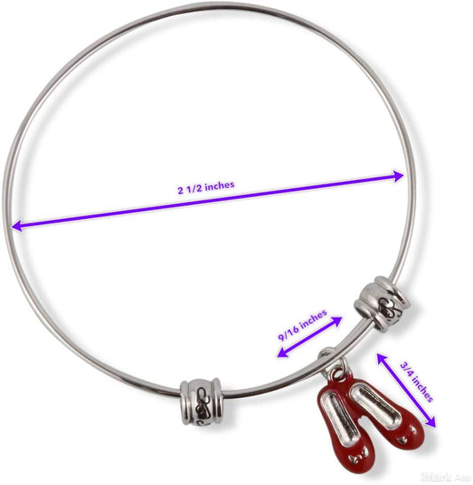 Wizard of Oz | Ruby Slippers Jewelry or Ruby Red Slippers Bracelet Bangle for Fans of The Wizard of Oz Gifts or Wizard of Oz Collectibles of Ruby Red Slippers for Dorothy from Wizard of Oz Party Favor-1