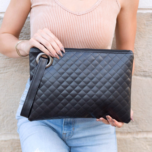 Quilted Wristlet Clutch-0