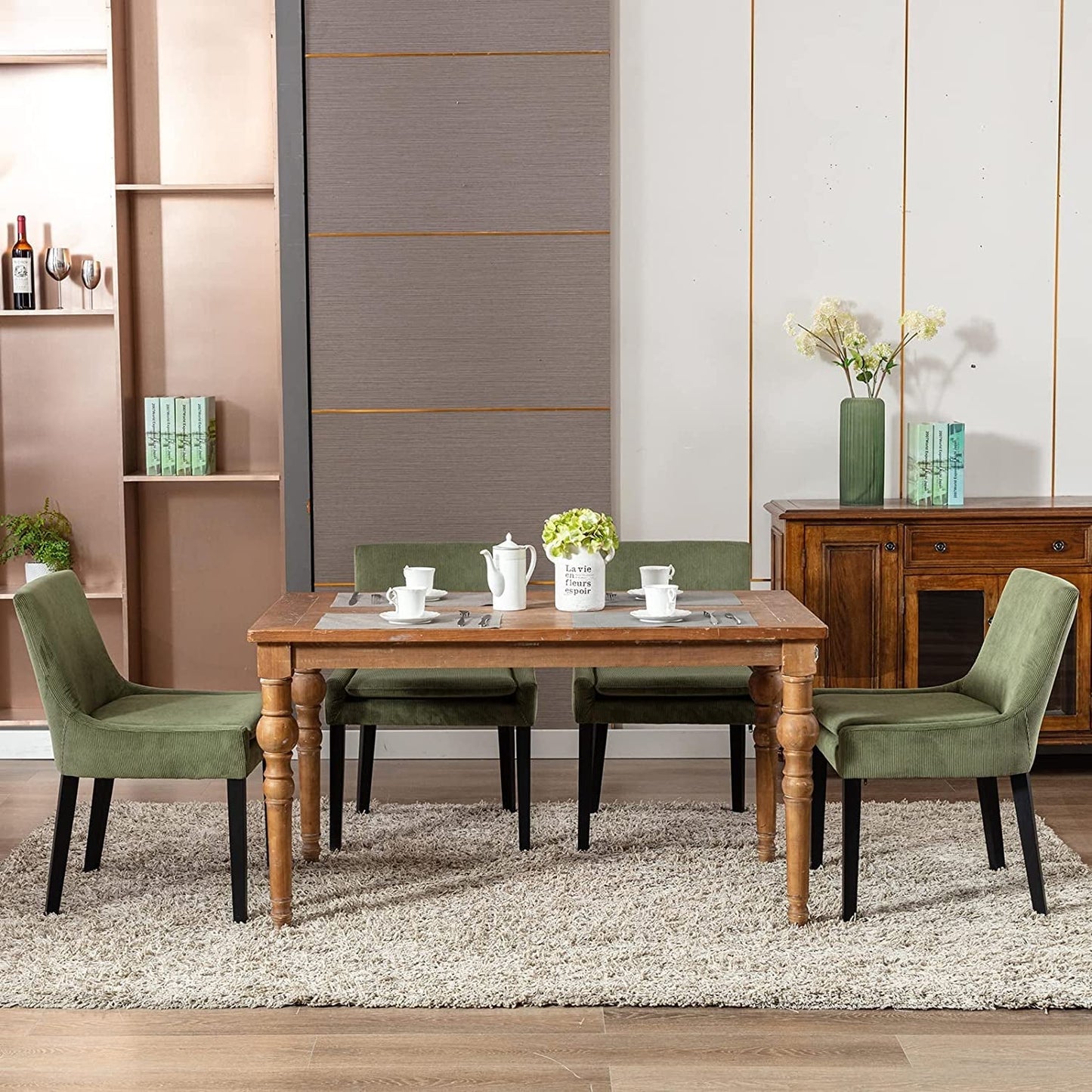 Modern Upholstered Dining Chair Set 6 Chairs Dining Room-1