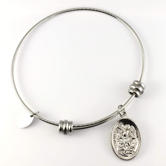 Archangel Michael | Protection Bracelets for Women Stainless Steel St Michael Bangle of Religious Jewelry for Women of Saint Michael or San Miguel Arcangel Protection Bracelet for Men and Women-1