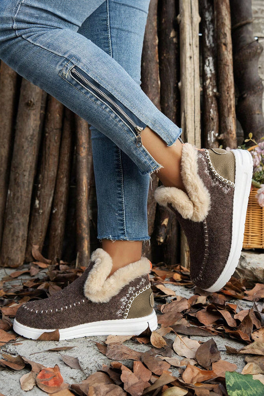 Anna Suede & Plush Anklet Boots