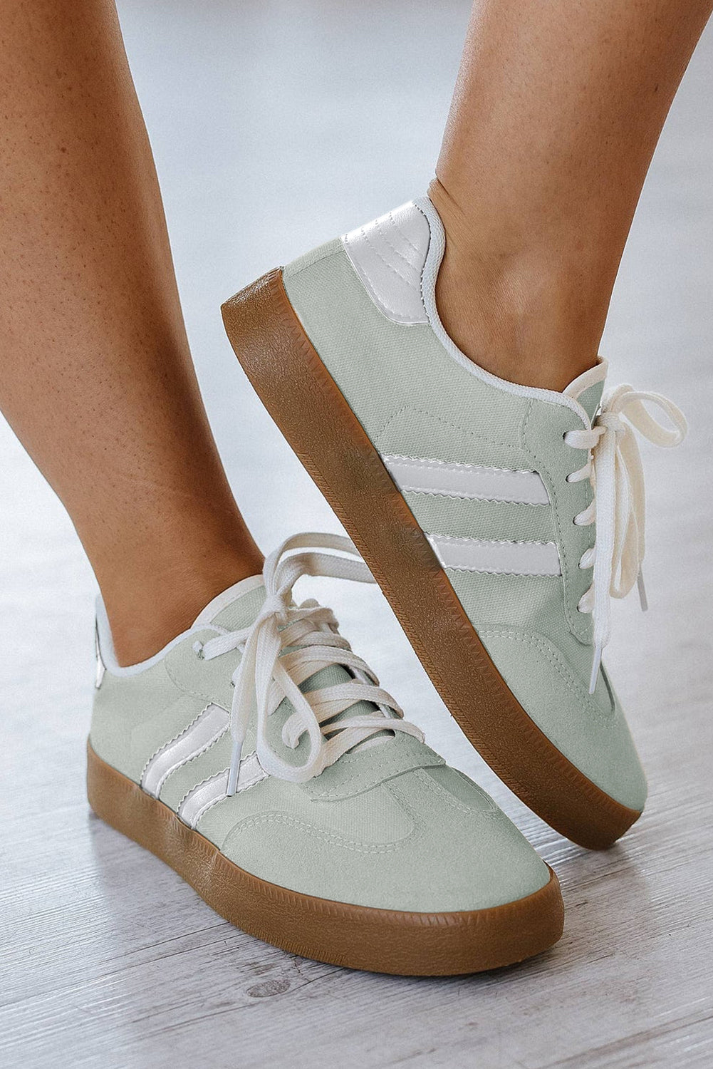 Willa Stripe Lace-up Flat Sneakers