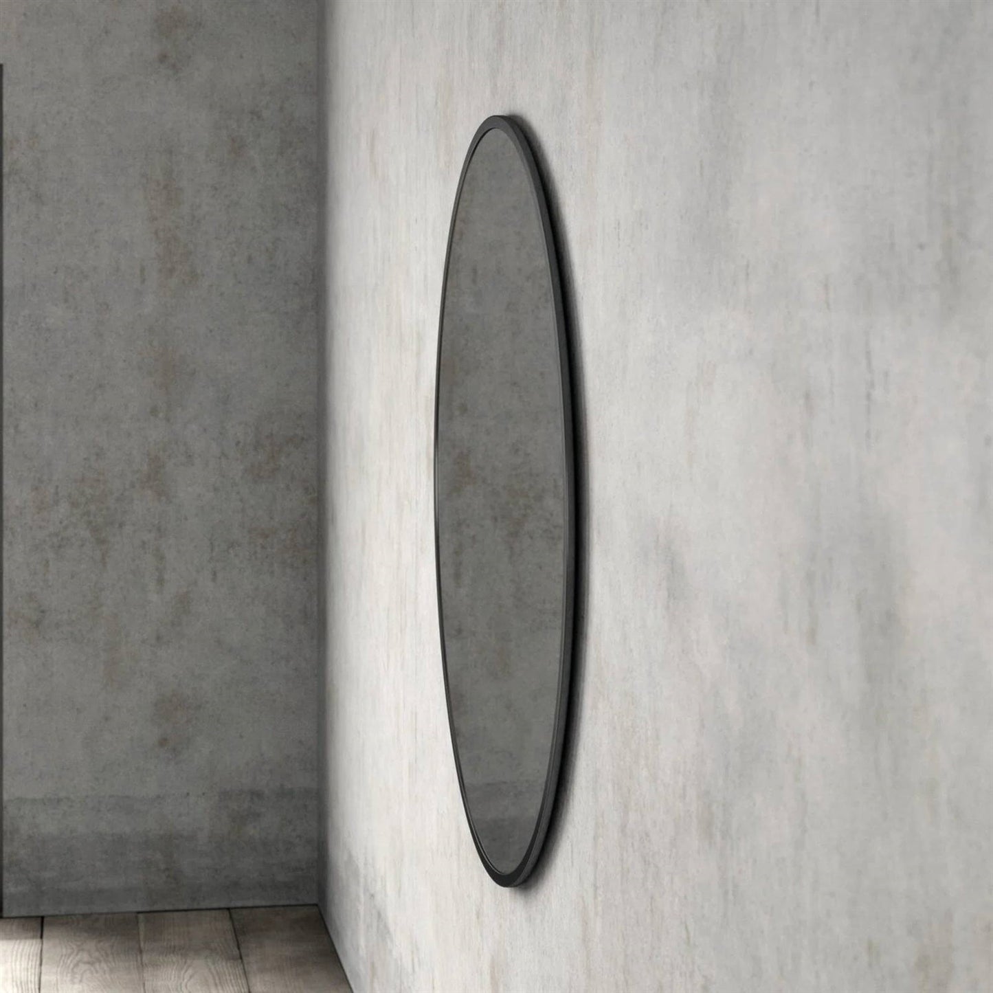Round 39-inch Wall Mirror in Black - Living Room Bedroom Accent Bathroom Mirror-4