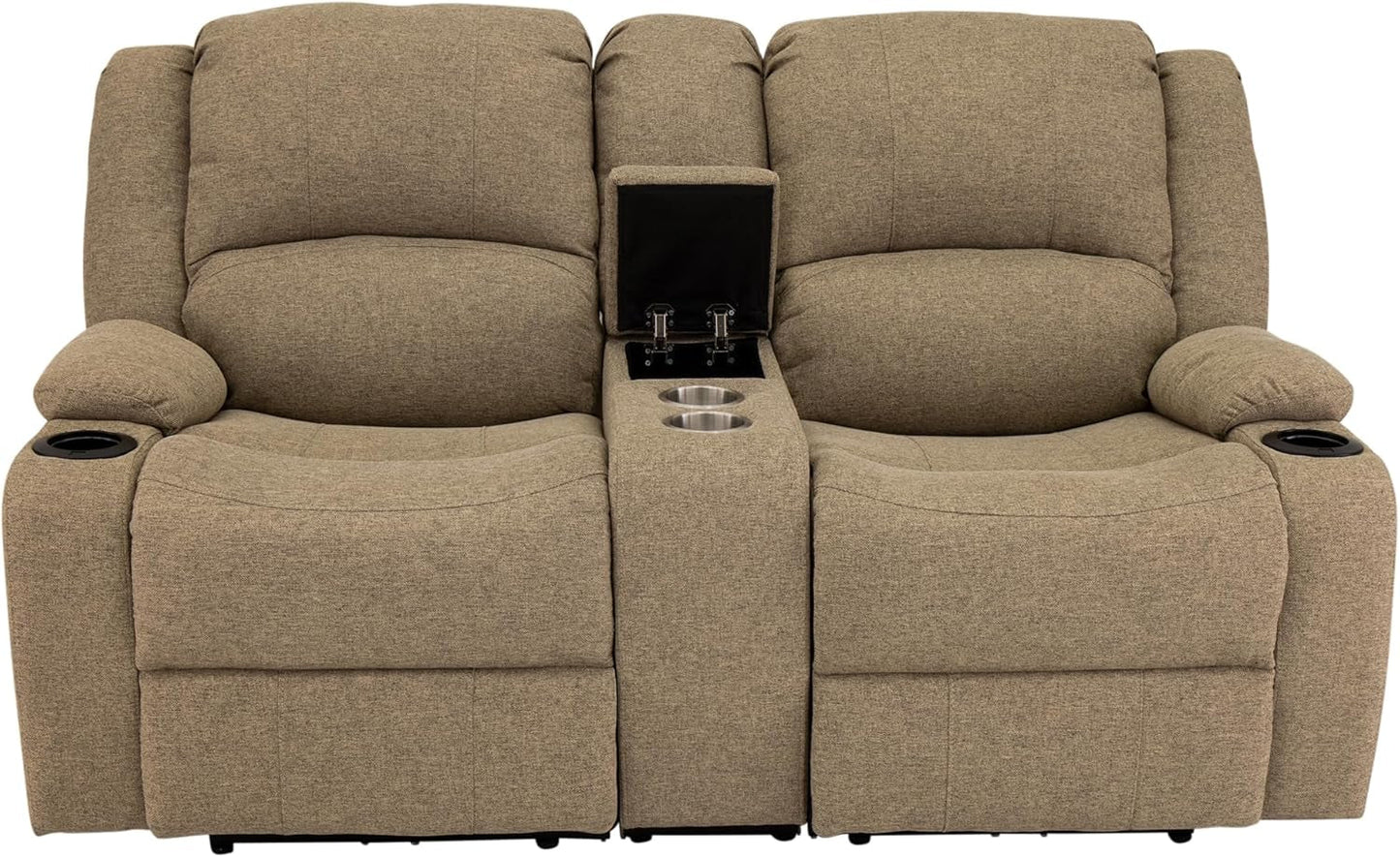 Powered Double RV Wall Hugger Recliner Sofa 67 Inch Oatmeal-4