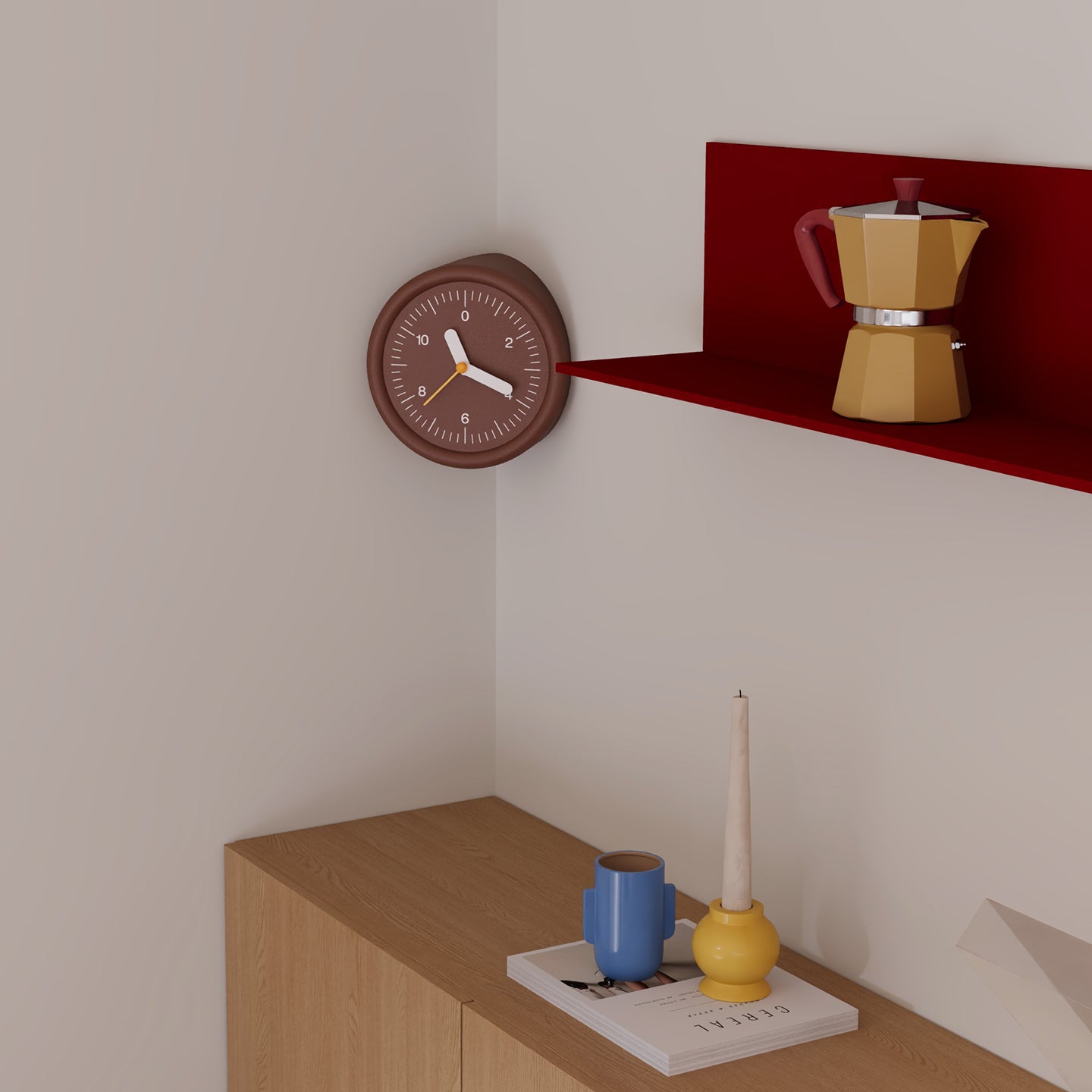 Brown Corner Clock-4