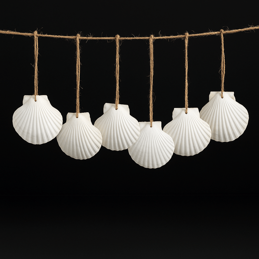 16PCS Natural Sea Shells Scallop Shells With Rope for home decor-1