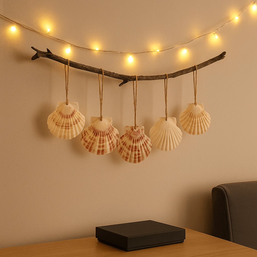30PCS Natural Sea Shells Scallop Shells With Rope for Home Decor-2