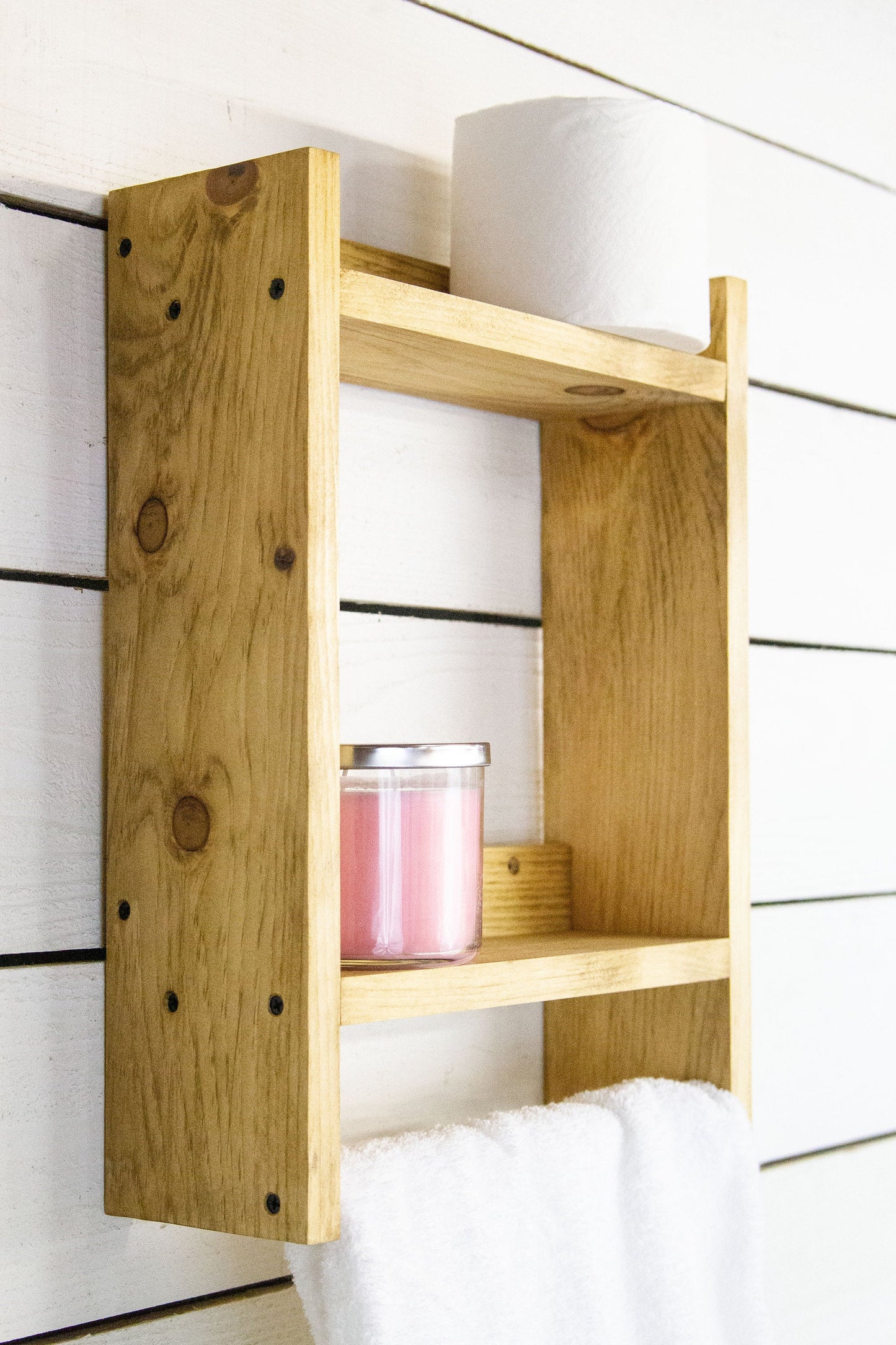 Hanging Shelf with Towel Bar-4