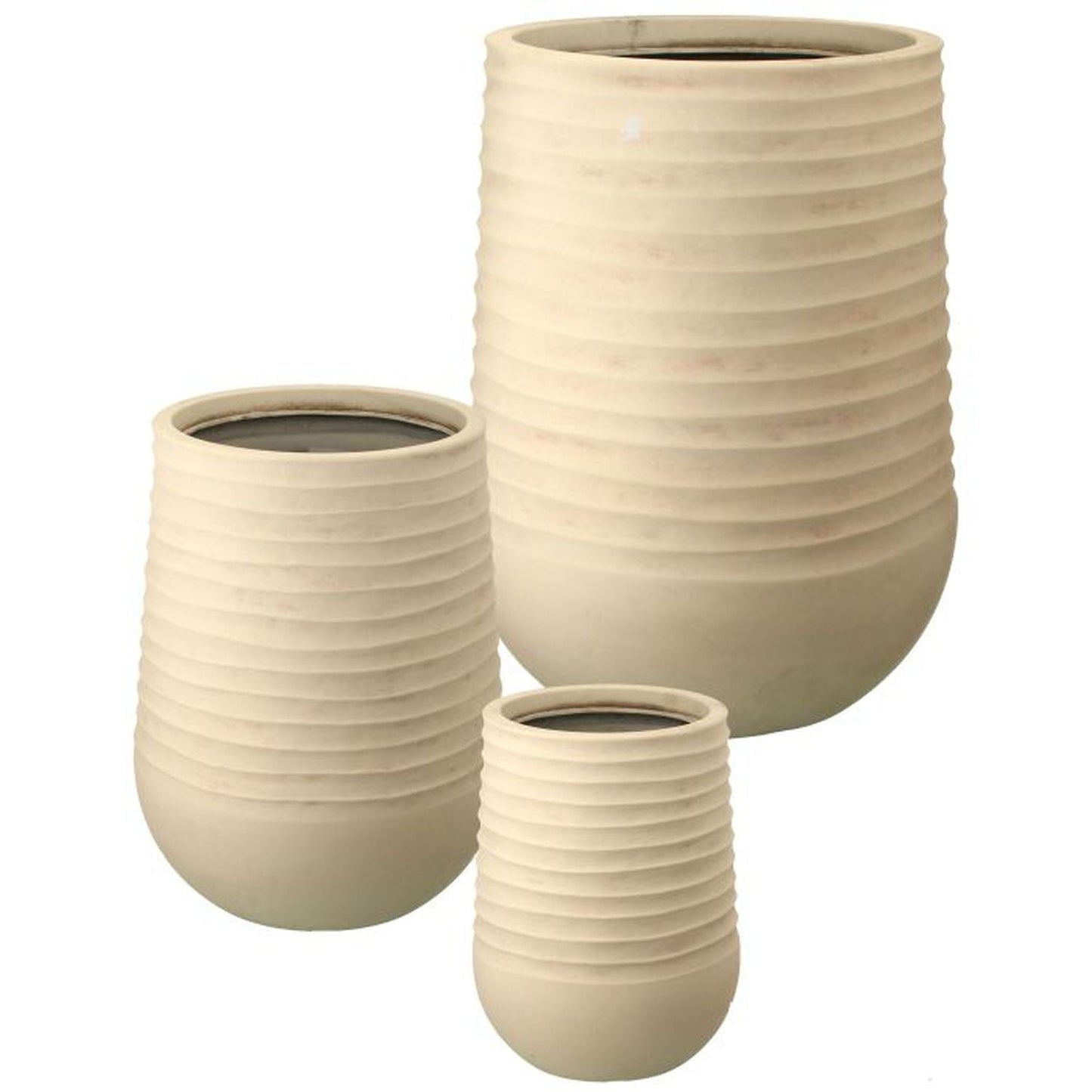 Regency International Hi-Dense Resin Tall Wave Planter 15-27"T, Set Of 3-1