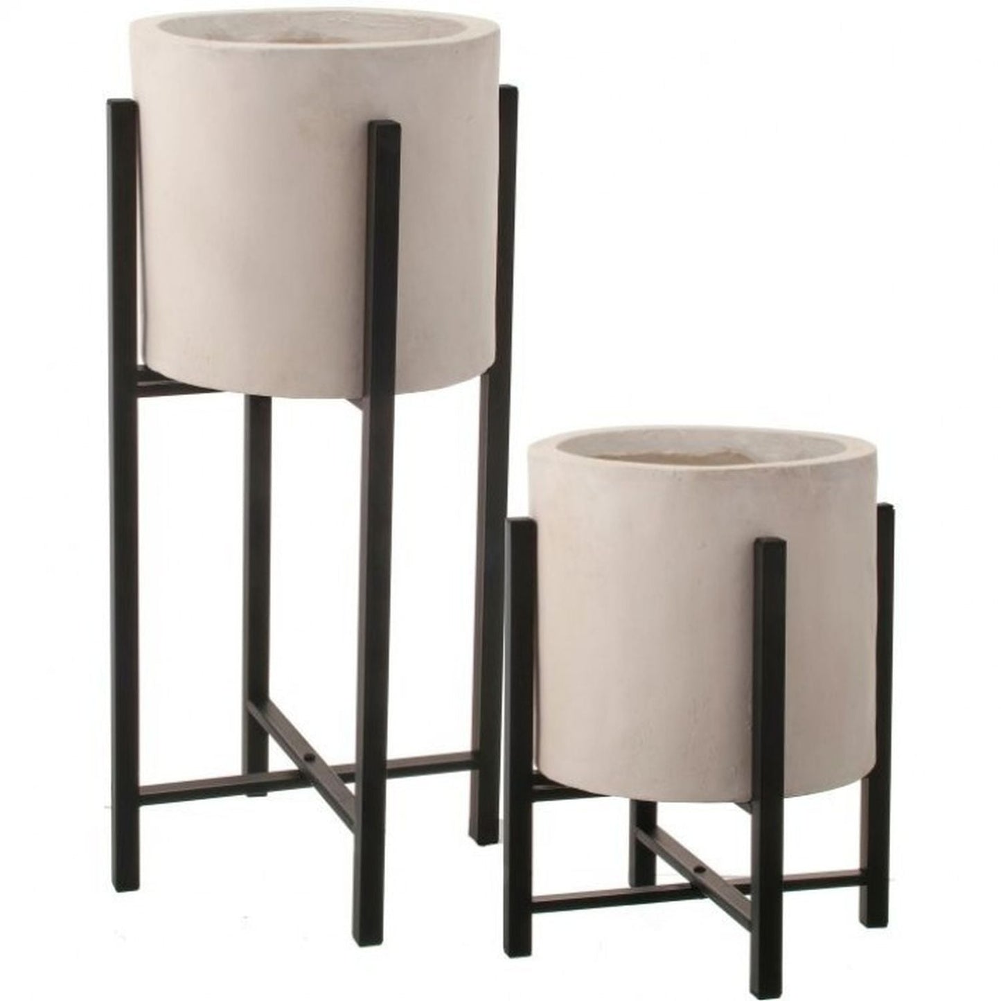 Regency International Metal/Mgo Tallplanter On Stand 16.5-28"T, Set Of 2-0