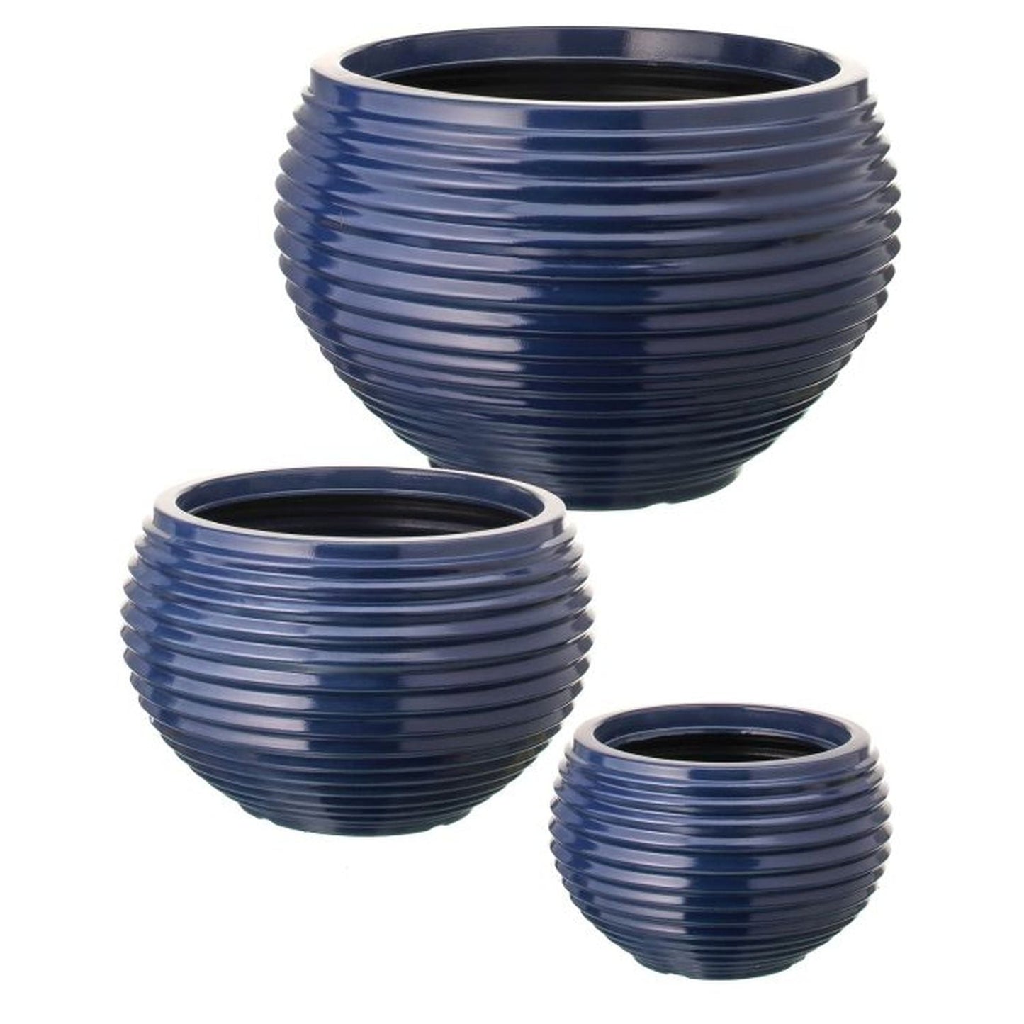 Regency International Resin 'Ceramic' Spiral Bowl Planter 9-14", Set Of 3-0