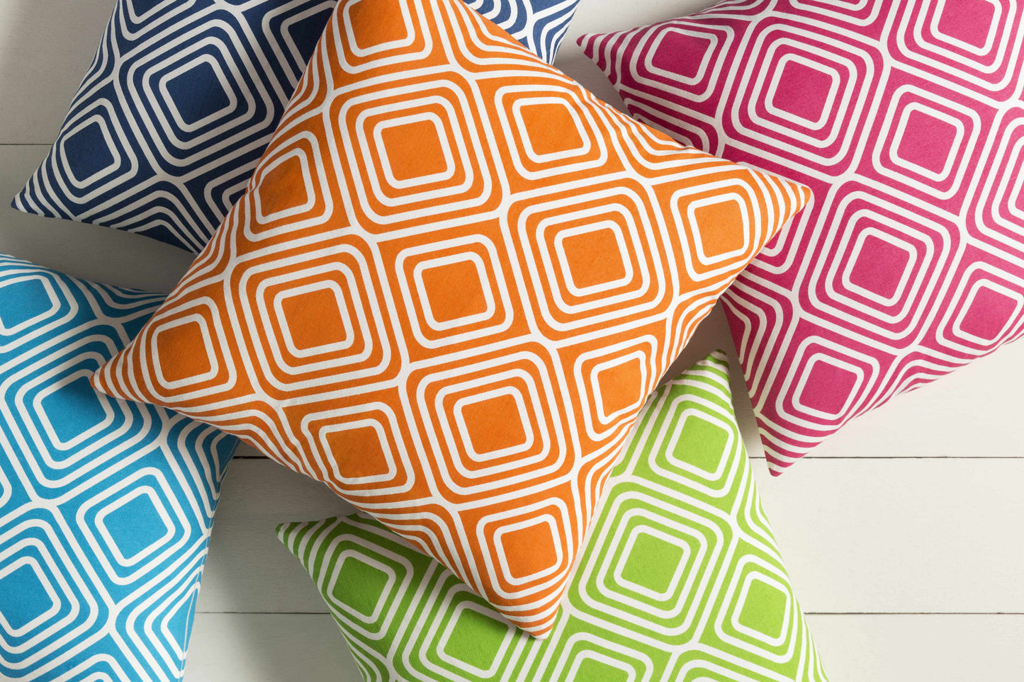 Kinross Pink Geometric Square Throw Pillow - Clearance-1