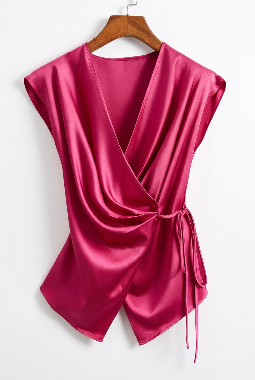 Satin Side-Tie Party Tank