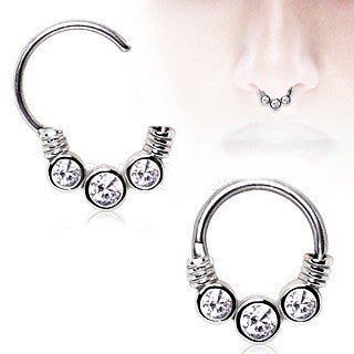 Gemmed Trio Septum Clicker