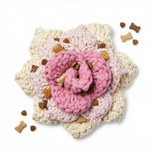 Prunus Blossom: Snuffle Flower Dog Rope Toy | Handcrafted-1