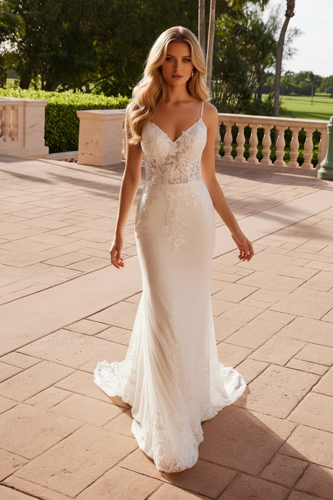 Exquisite Detailed Floral Embroidery Tulle Wedding Gown for Elegant Wedding NXJW239