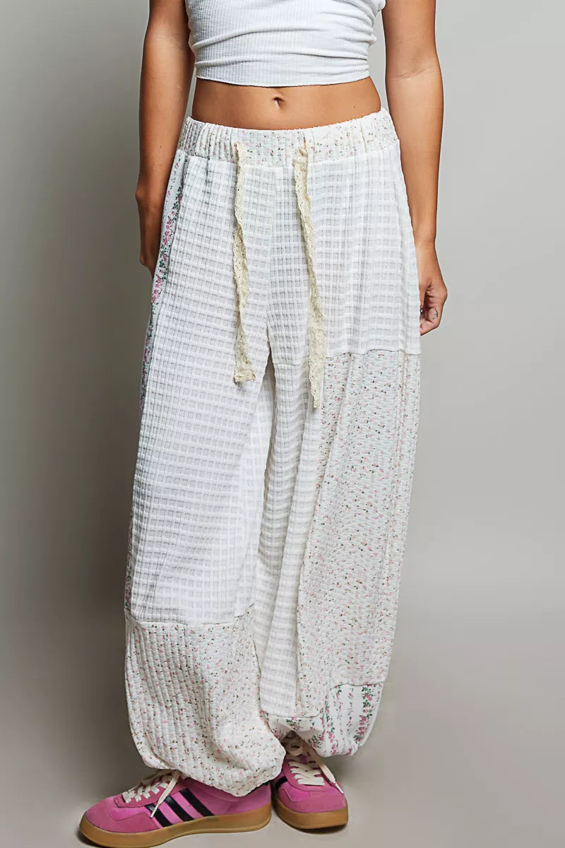 POL Patchwork Wide Leg Pants