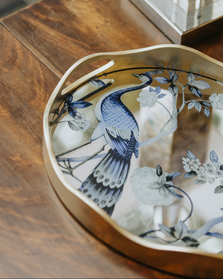 Peacock Mirror Tray-0