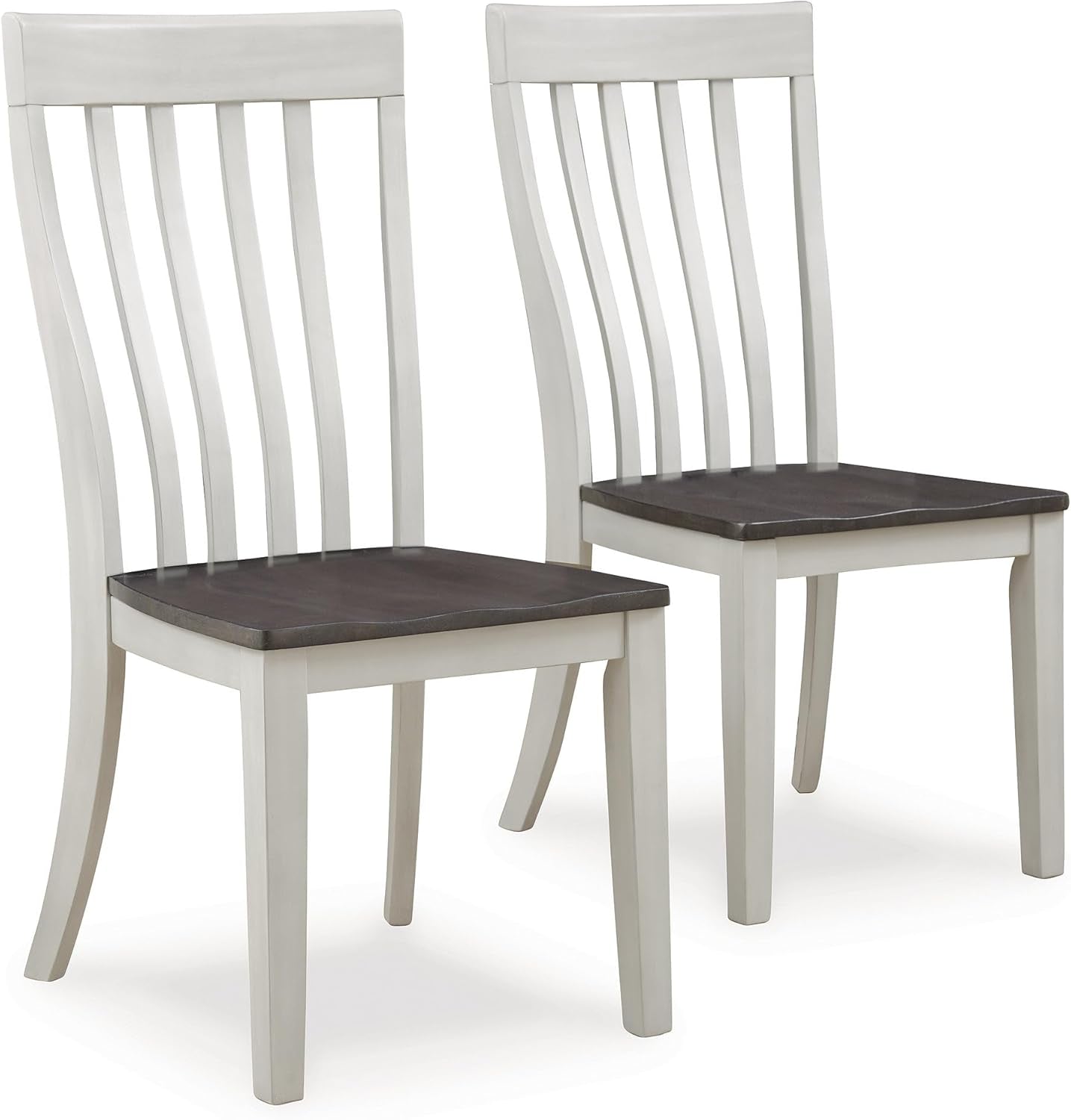 Armless Dining Chairs Contoured Seating White Gray-0