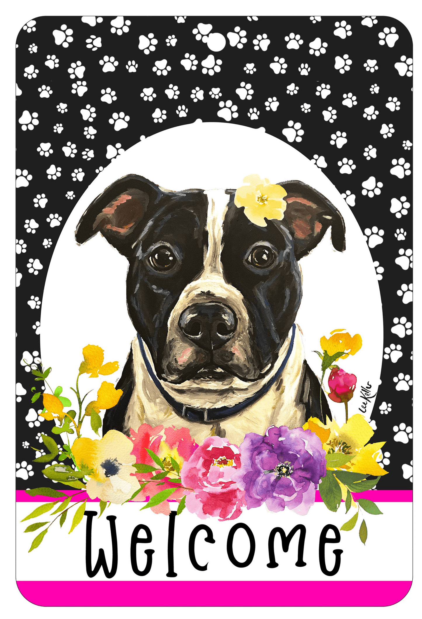 Pit Bull Welcome Indoor/Outdoor Aluminium Sign - 8" X 12"-0