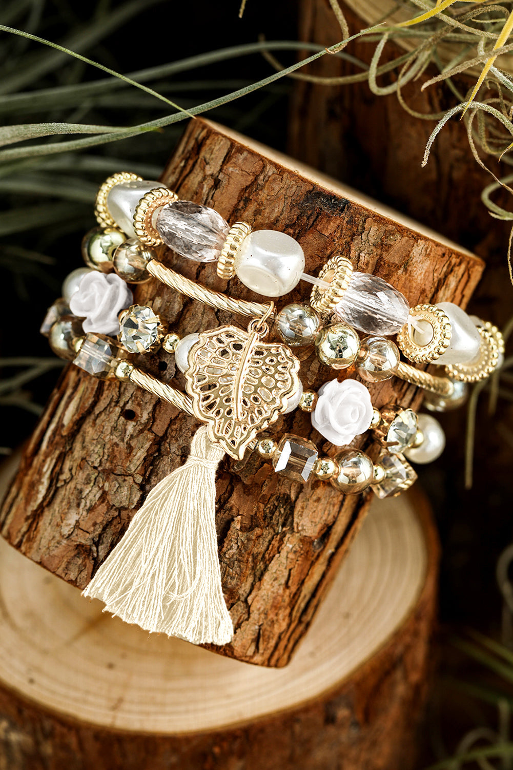 Mariana Beaded Fringed Layered Bracelet-0