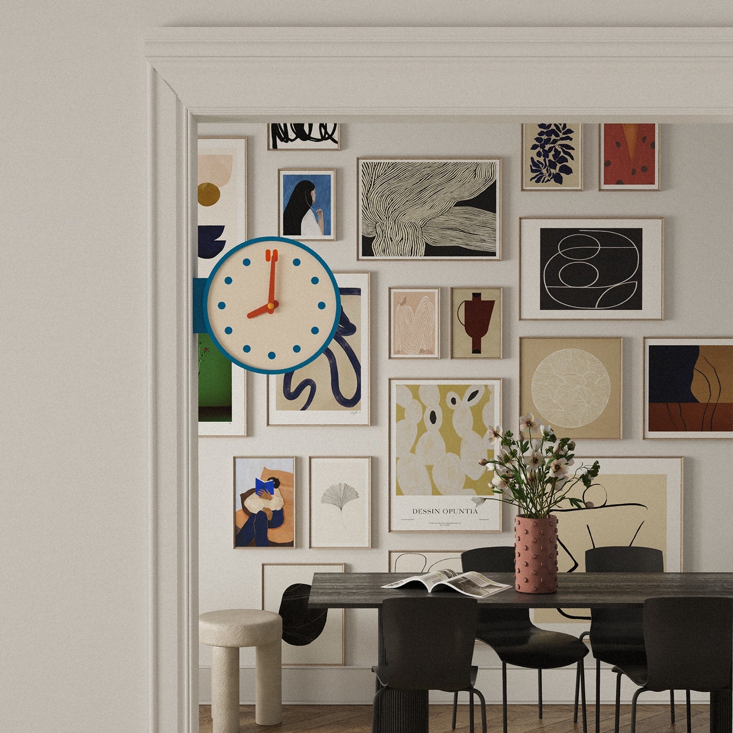 Blue Corner View Clock-0
