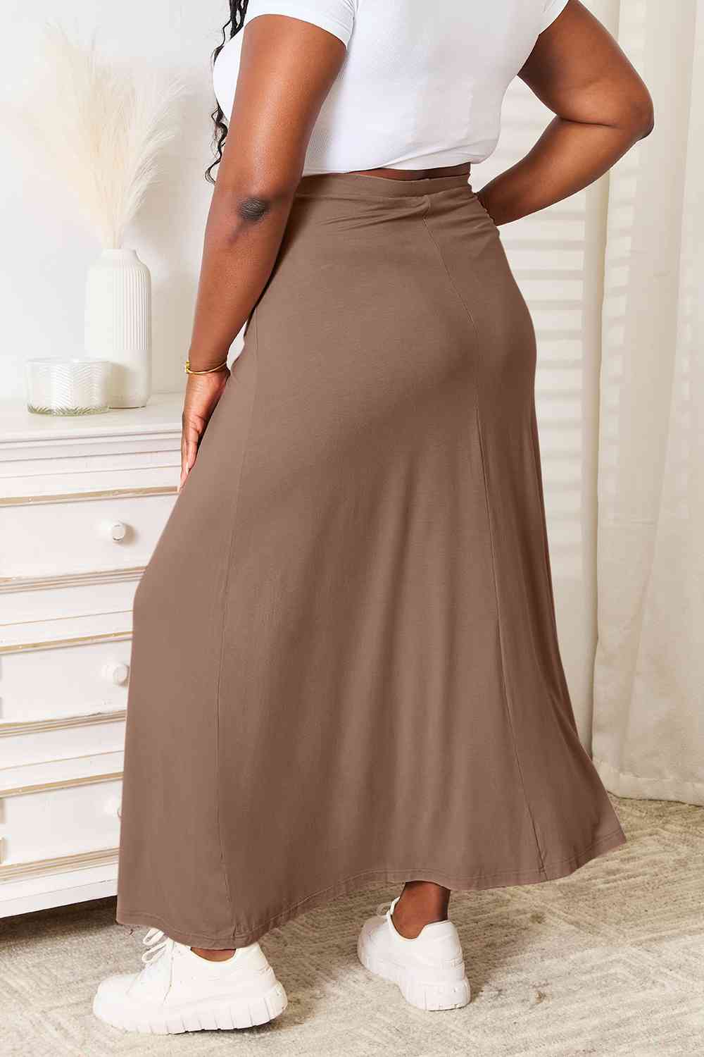 Soft Rayon Drawstring Maxi Skirt | Extended Sizes