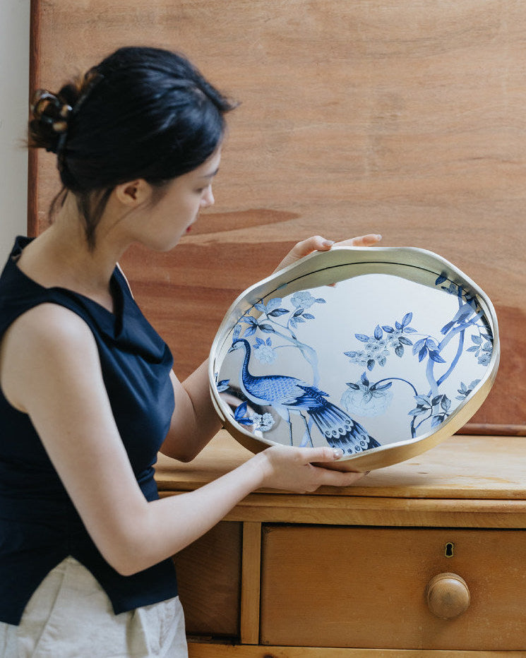 Peacock Mirror Tray-1