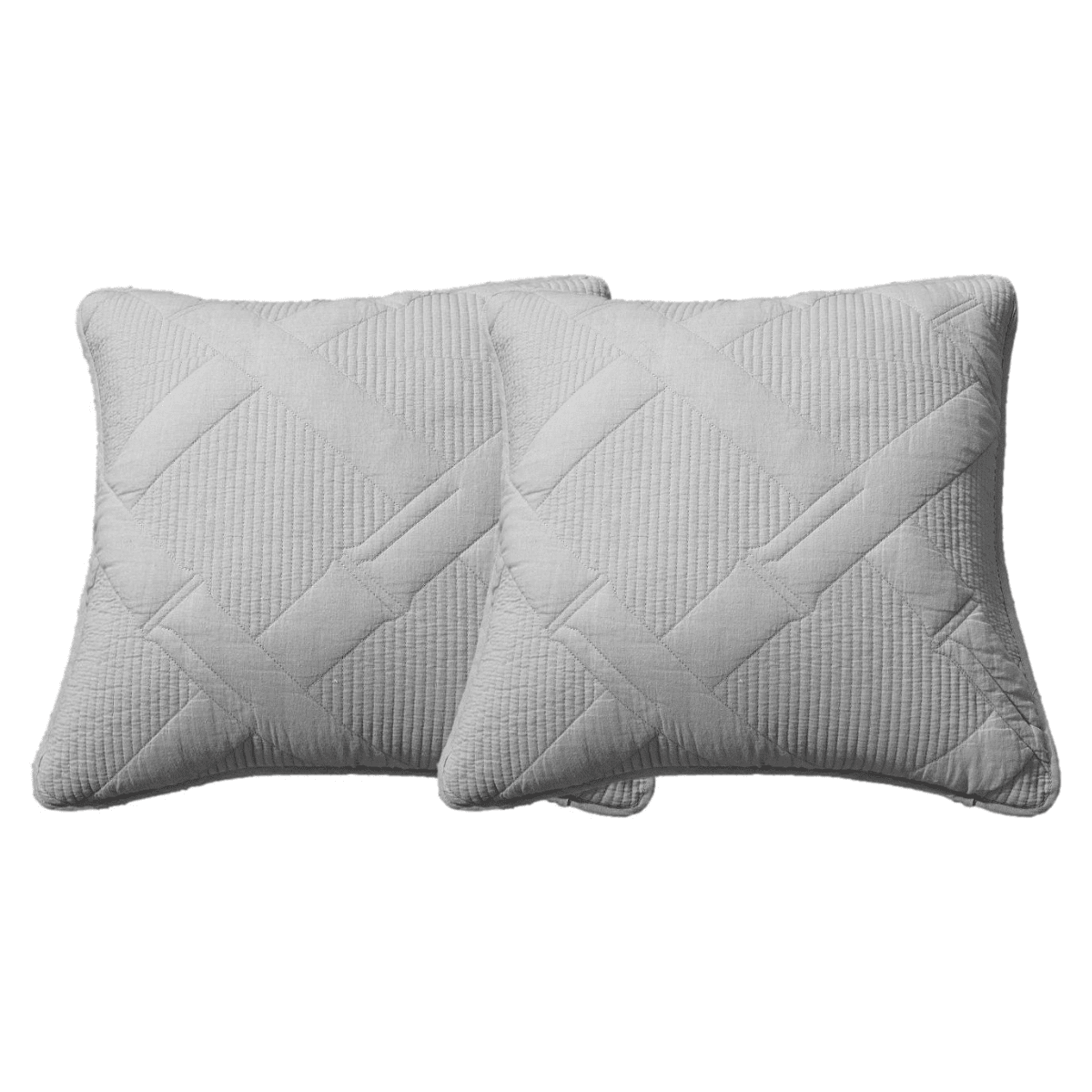 Tache Cotton Light Grey Silver Soothing Pastel Cushion Covers / Euro Sham (JHW-862)-5