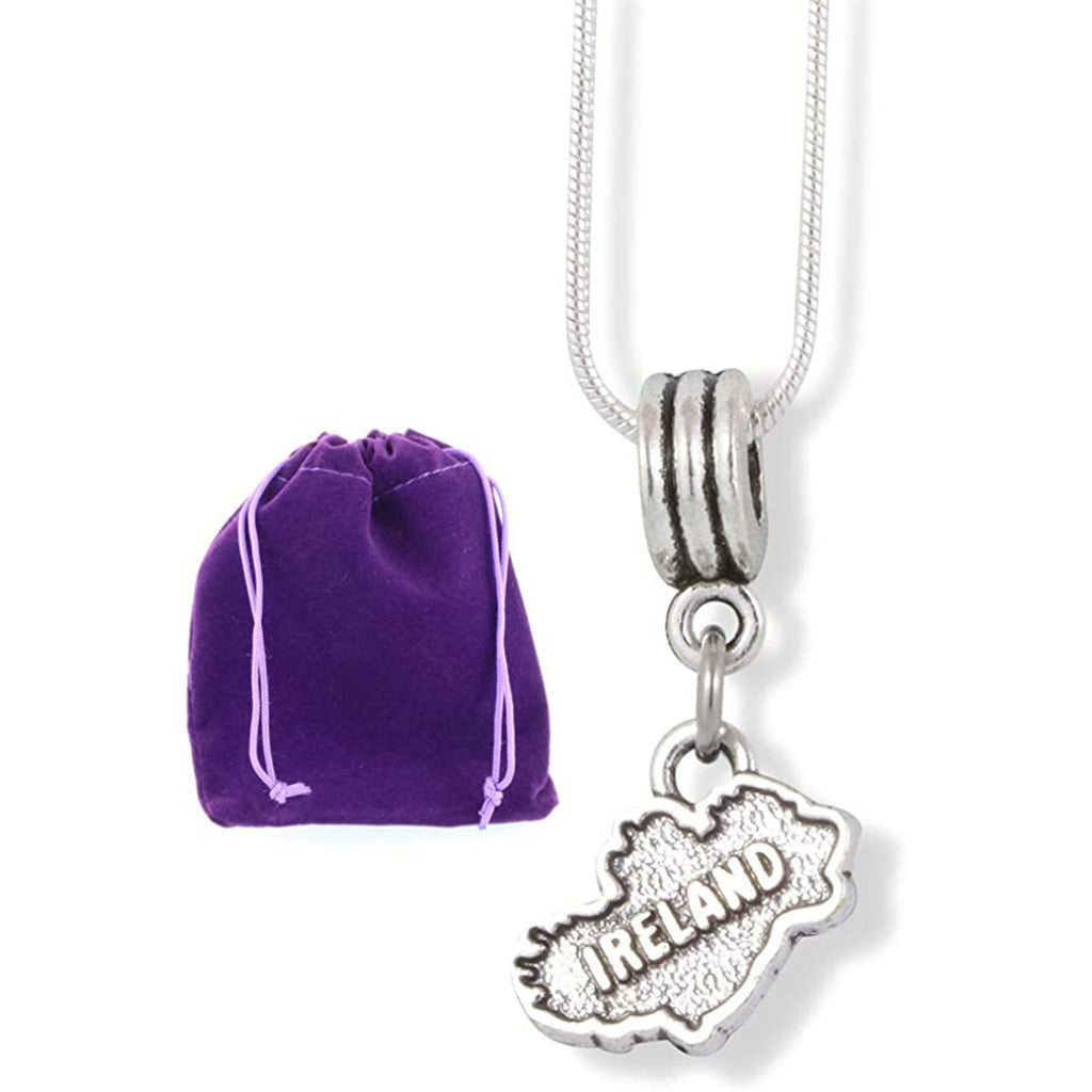 Ireland Necklace Irish Country Map Charm Chain Necklace-0