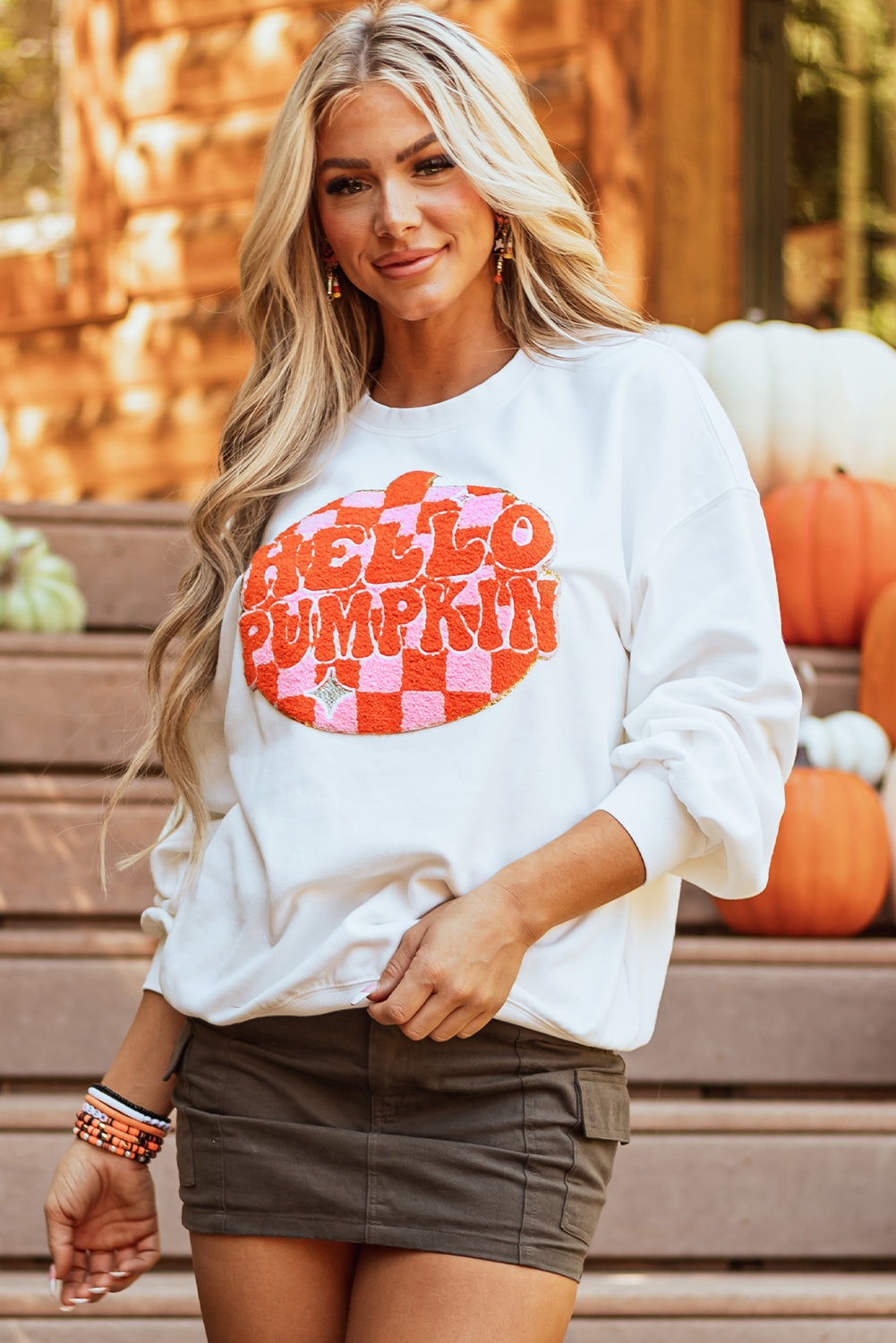 Blair Halloween Pumpkin Patched Pullover Sweatshirt-2