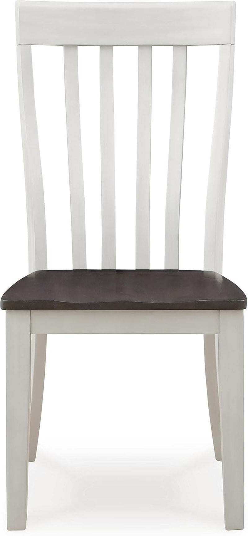 Armless Dining Chairs Contoured Seating White Gray-3