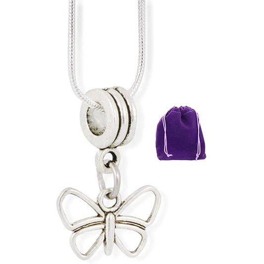 Butterfly Outline Charm Snake Chain Necklace Pendant Jewelry-0