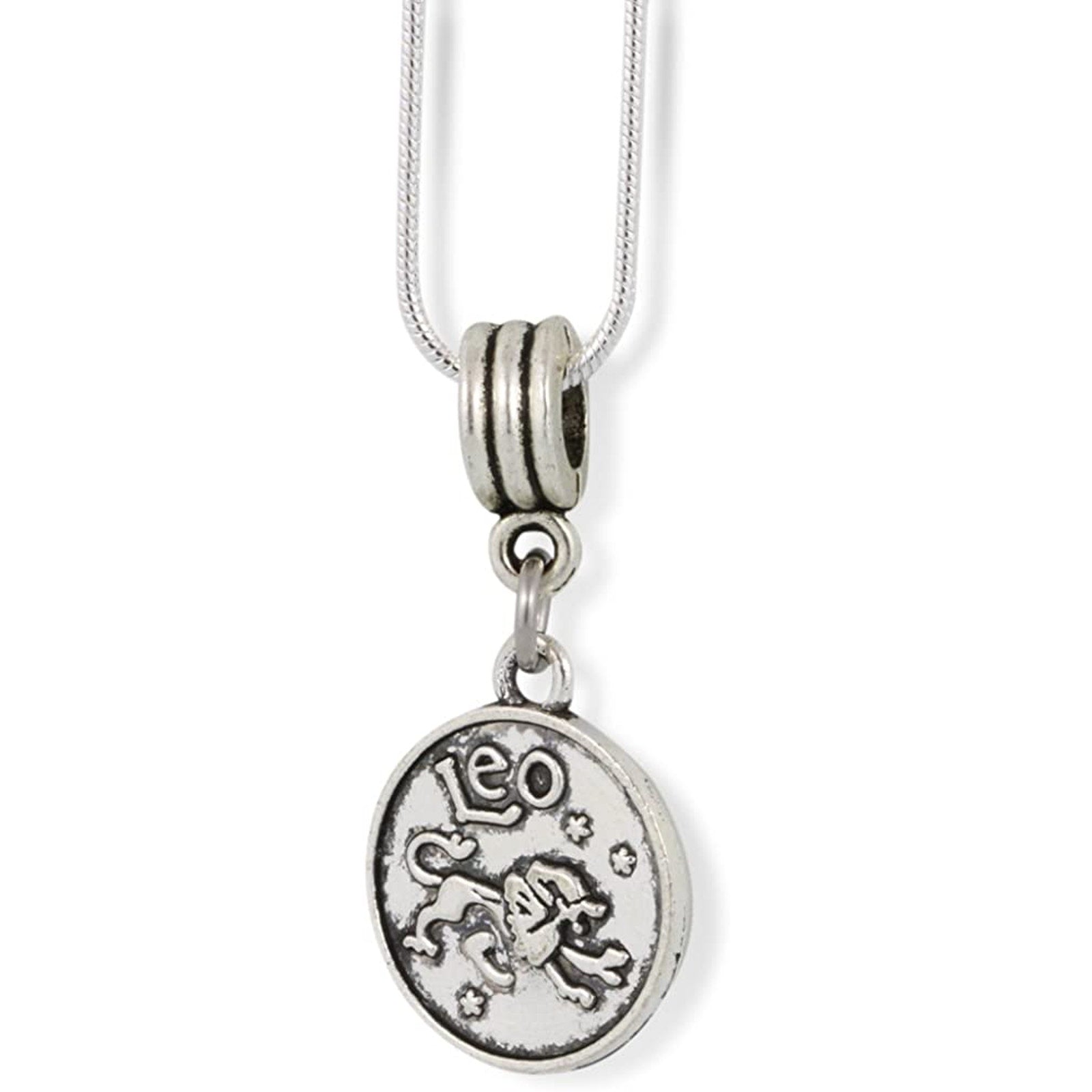 Leo Zodiac Astrology Horoscope Charm Snake Chain Necklace-0