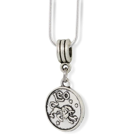 Leo Zodiac Astrology Horoscope Charm Snake Chain Necklace-0
