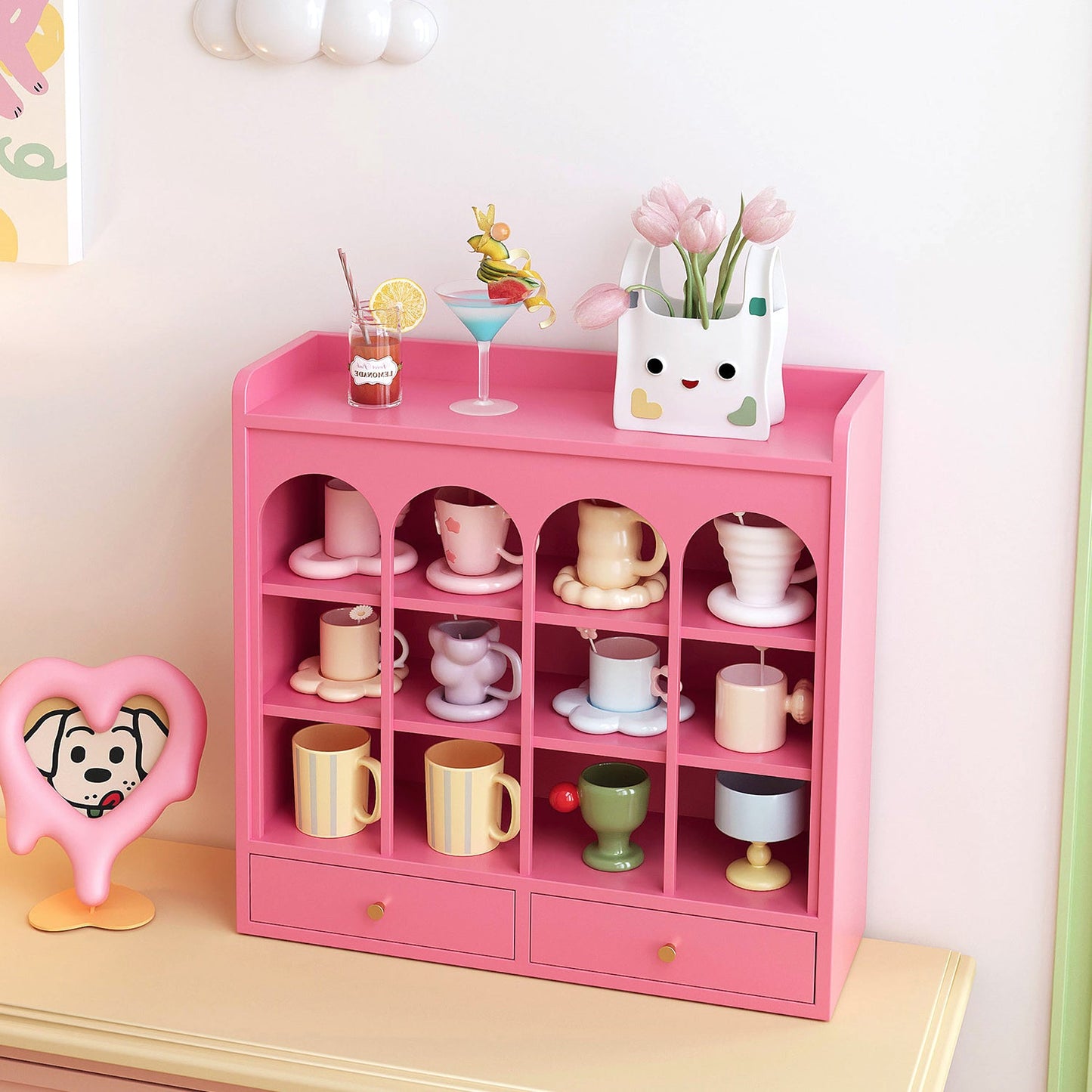 Japanese-inspired mug rack