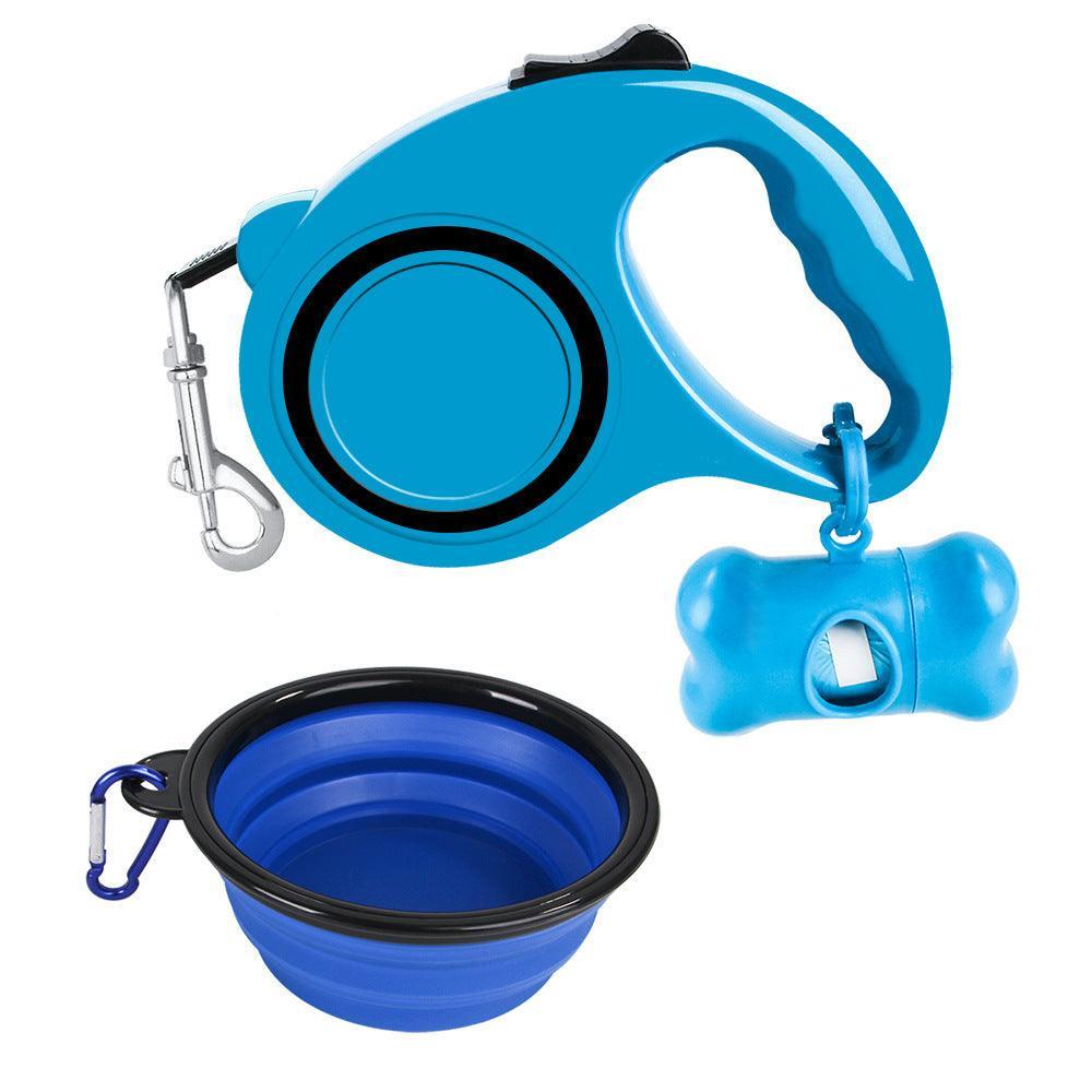3-In-1 Dog Traction Rope And Folding Bowl Set-0