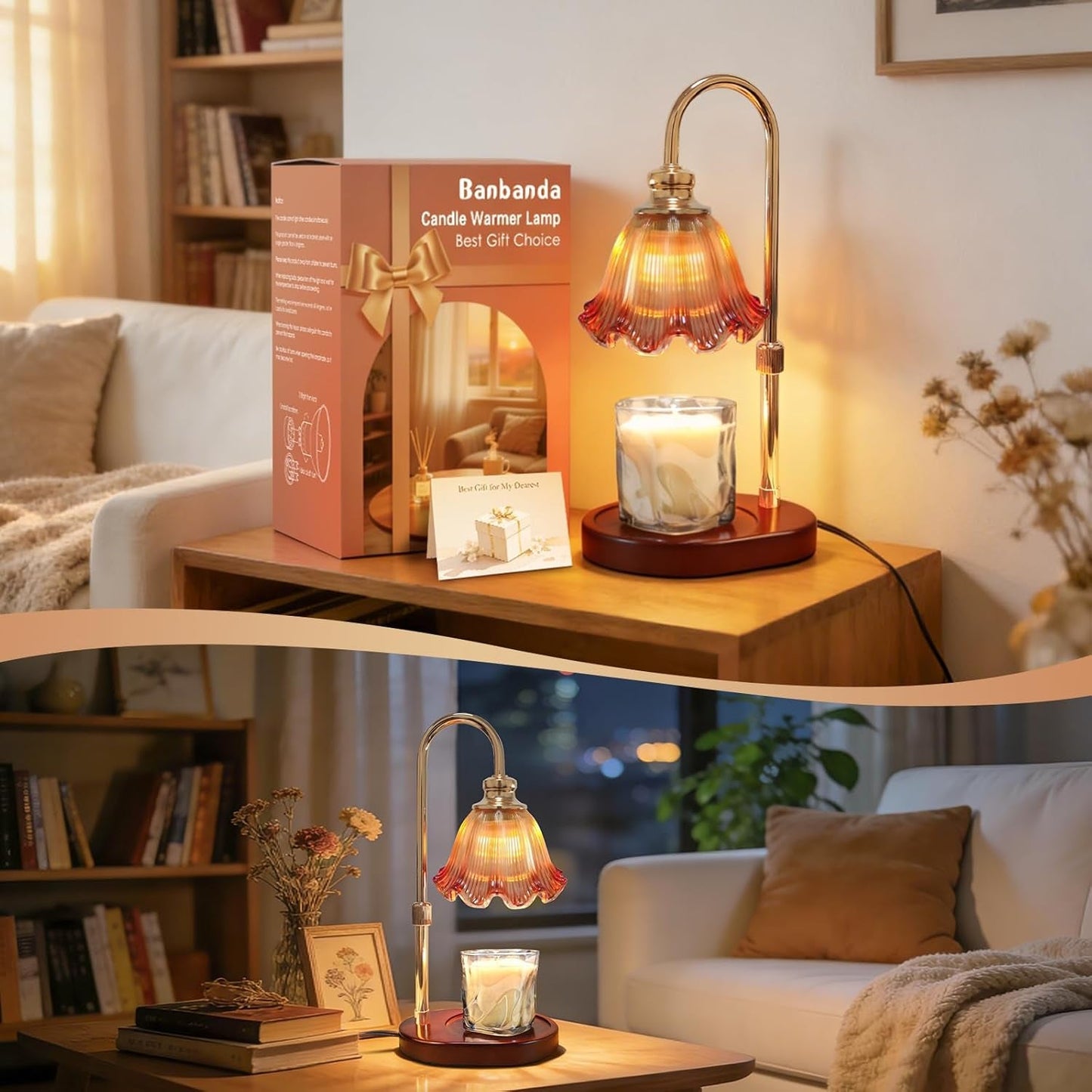 Dimmable Timer Adjustable Height Candle Warmer Lamp For Home-1