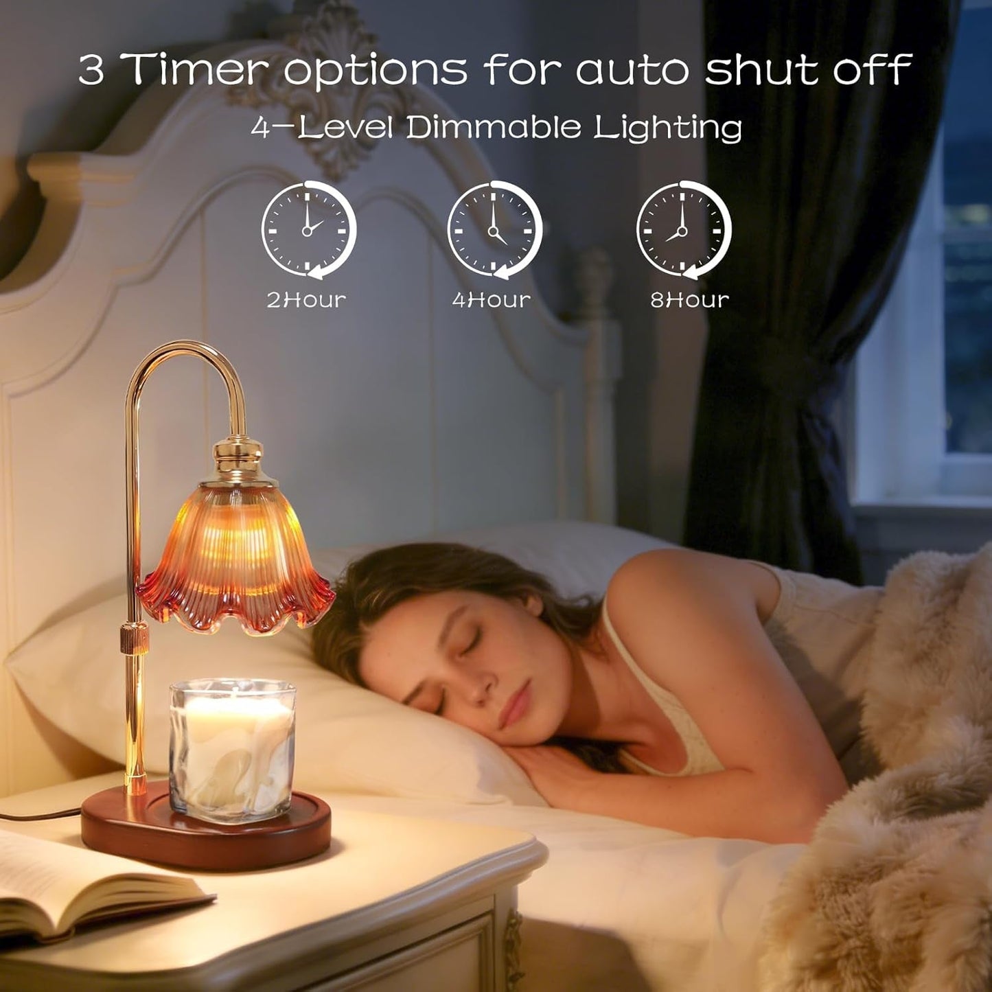 Dimmable Timer Adjustable Height Candle Warmer Lamp For Home-2