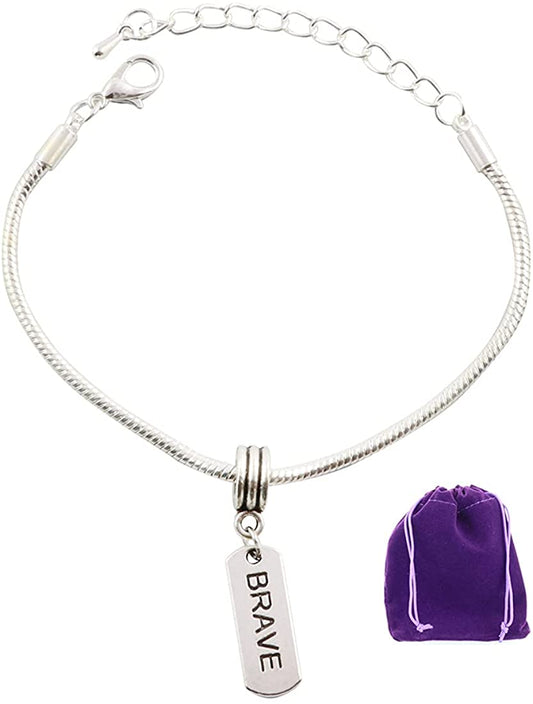 Brave Bracelet | Inspirational Snake Chain Charm Bracelet-0