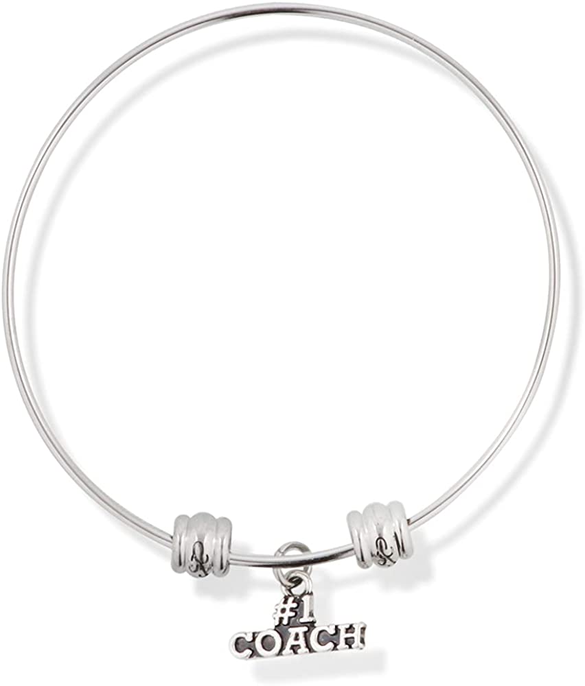 Number One #1 Coach Fancy Charm Bangle-0