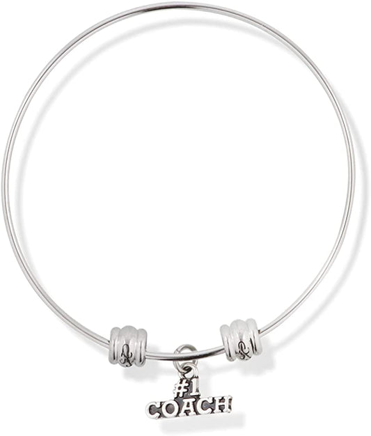 Number One #1 Coach Fancy Charm Bangle-0