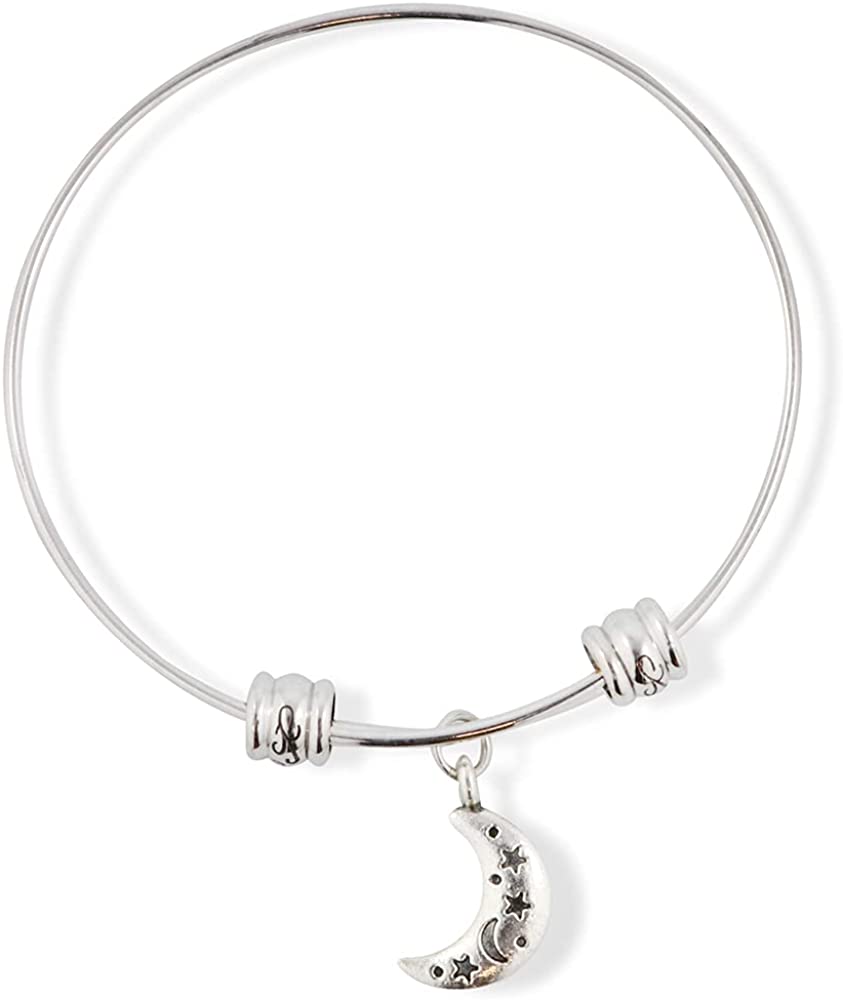 Moon with Stars Fancy Charm Bangle-0