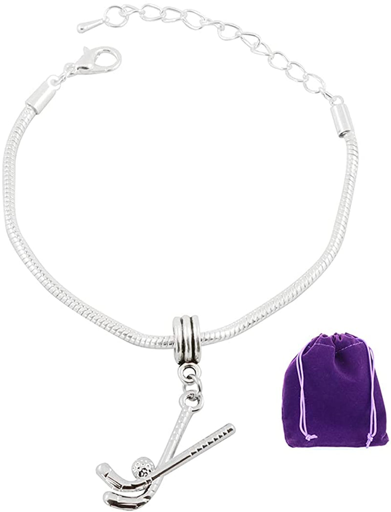 Field Hockey Bracelet | Snake Chain Charm Bracelet Gift for Women-0