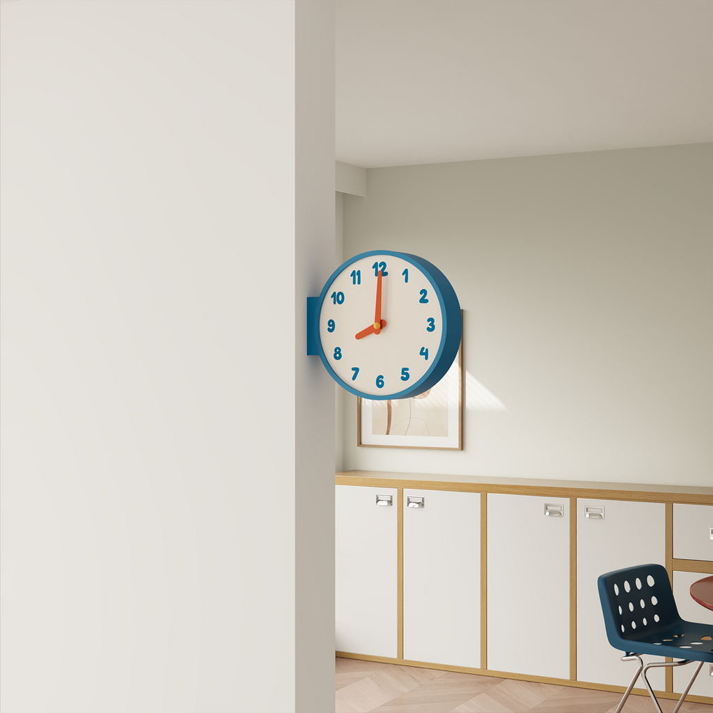 Blue Corner View Clock-3