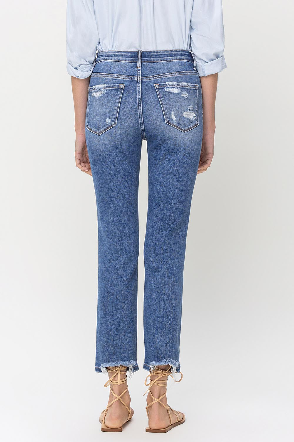 Lovervet High Rise Raw Hem Straight Jeans-1