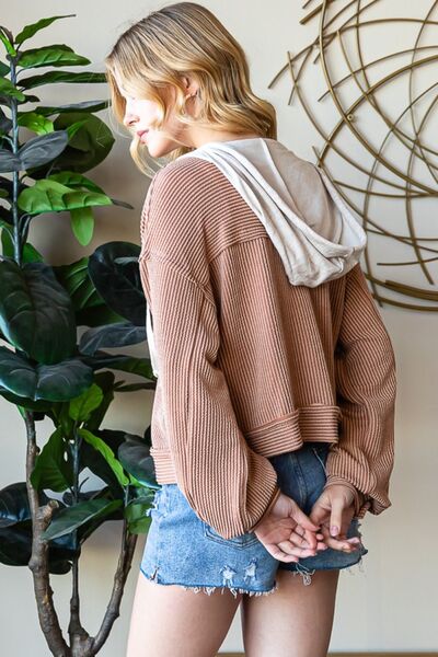 Reborn J Button Up Drawstring Hooded Jacket