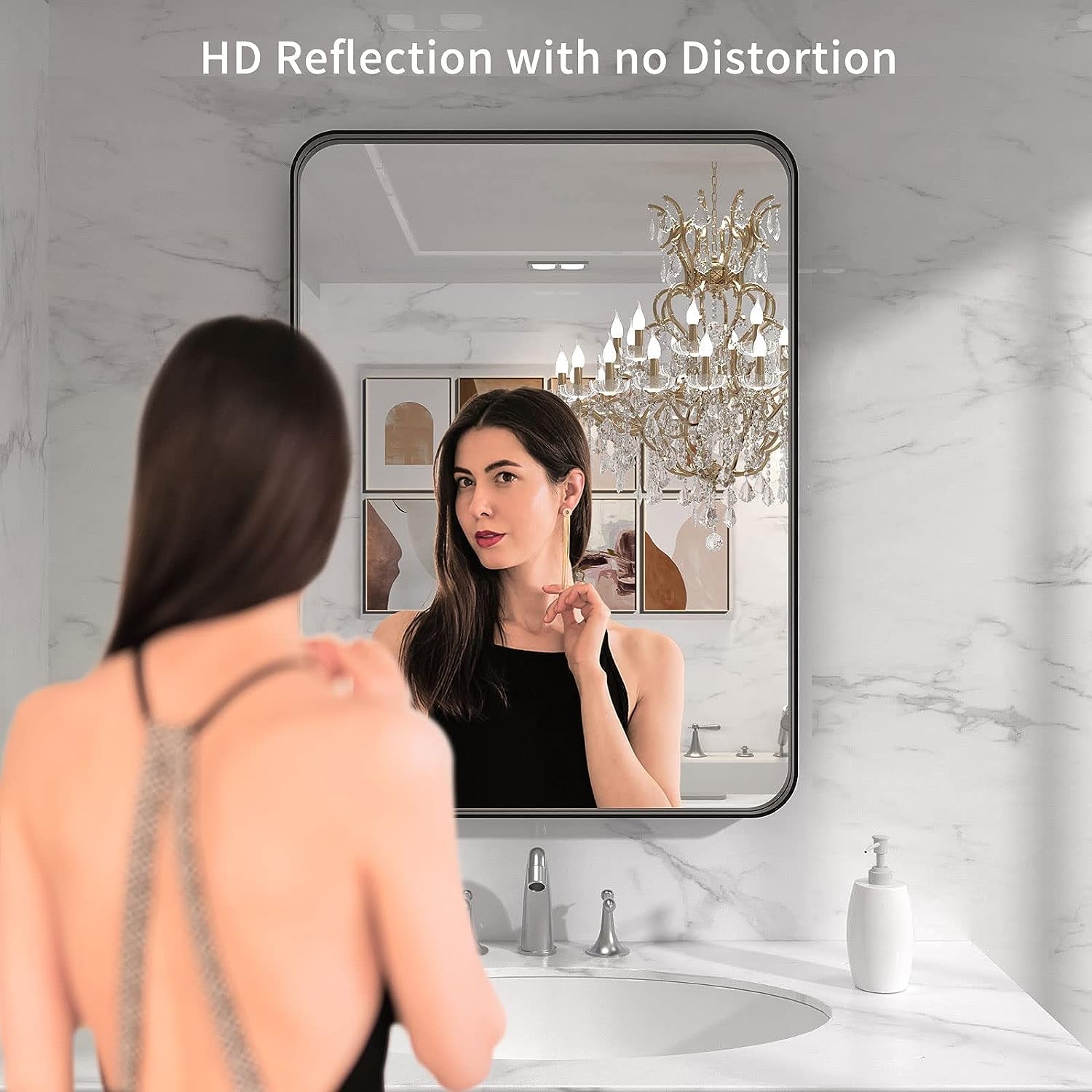 Matte Black Industrial Framed Bathroom Mirror 22x30-1